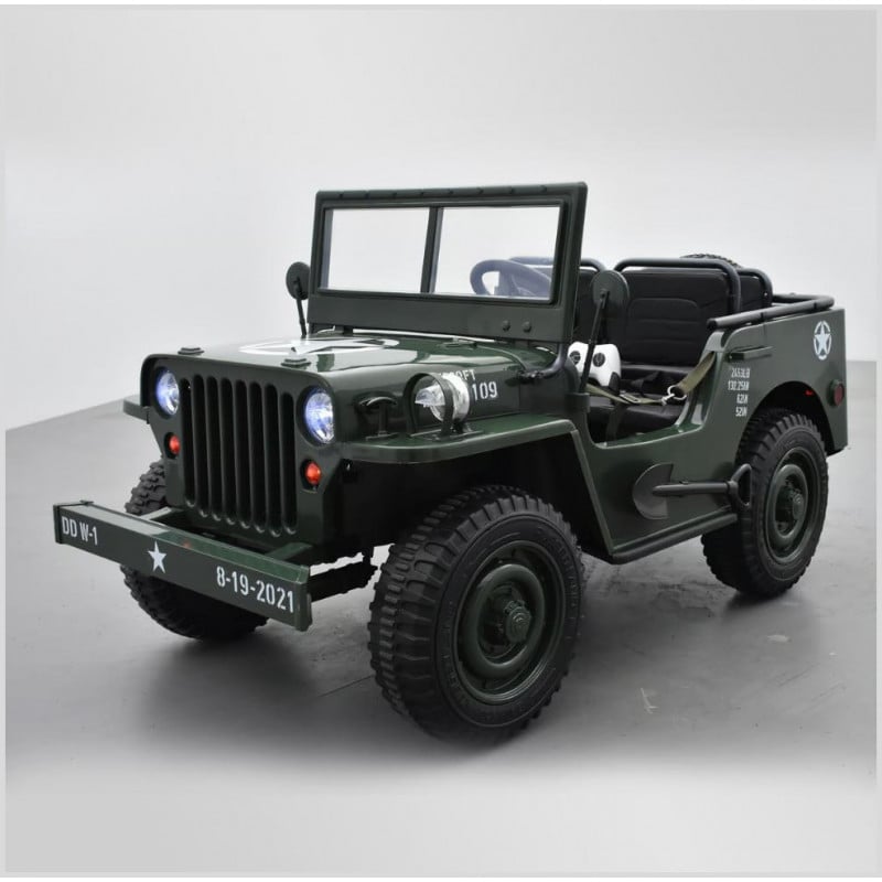 Voiture Lectrique Enfant Jeep Willys Places V Vert Apollo