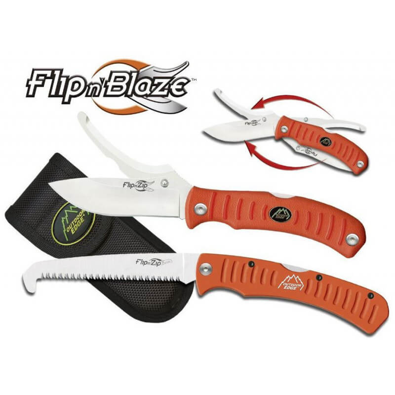 kit couteau et scie flip n'blaze saw combo outdoor edge