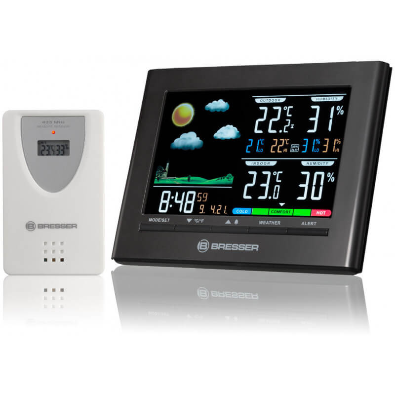 Bresser - Station météo avec écran couleur, thermomètre et