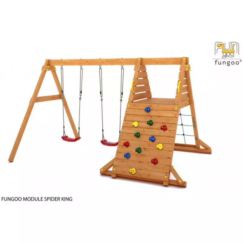 Module de jeux avec mur d'escalade et toboggan
