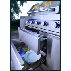 Cuisine extérieure en inox : barbecue gaz, réfrigérateur, évier – Oxford -  Buschbeck