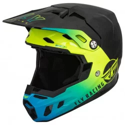 Casque Formula CC Centrum Noir Bleu Jaune Fluo - FLY