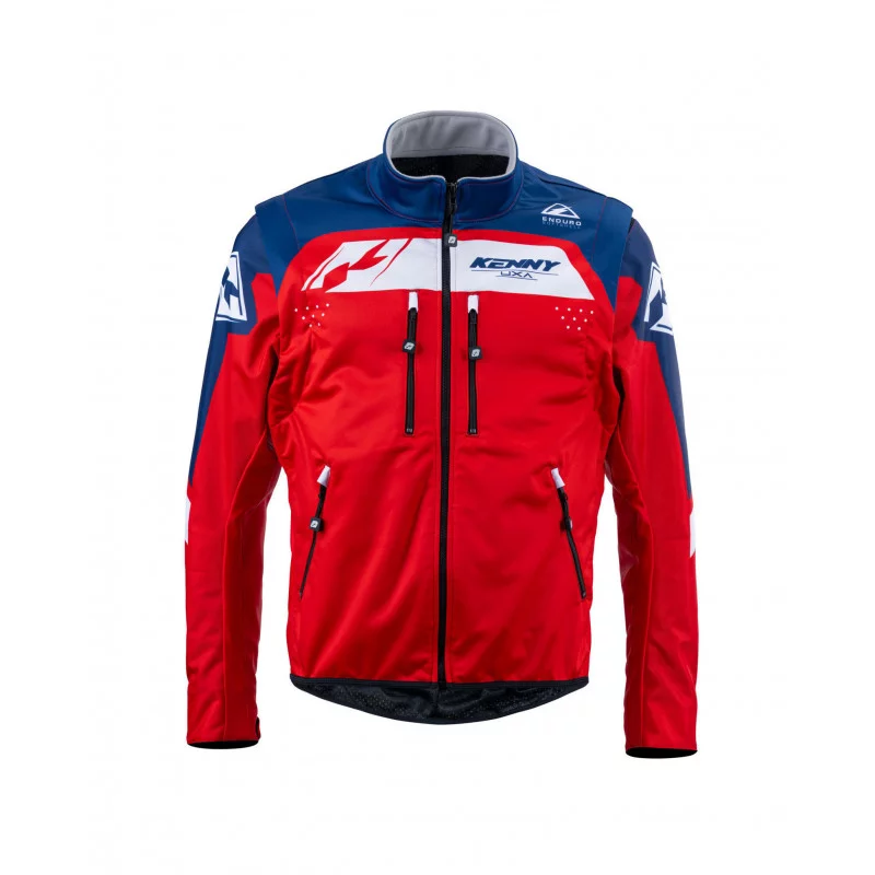 veste softshell enduro navy red