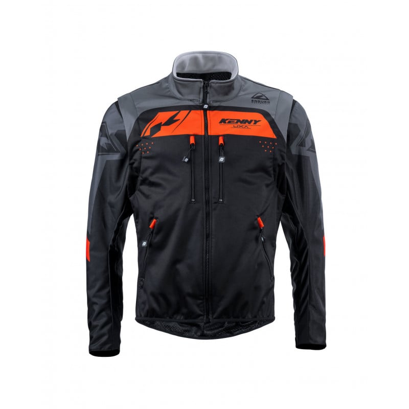 veste softshell enduro black orange