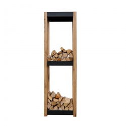 Meuble Rack Bois Cremagliera - Moyen - Noir - QUOCO