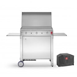 Plancha Inox Chef 80 Lisse + Chariot fermé + Couvercle + Housse de protection - PLANET