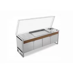 Table de cuisson Oasi 205C + Plancha Oasi 80 Lisse + Feu Dual Gaz - PLANET