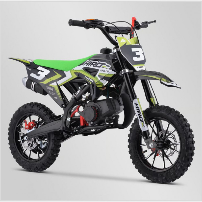 Moto Pocket Cross enfant Hiro Falcon 49CC Vert - APOLLO - Loisir-Plein-Air