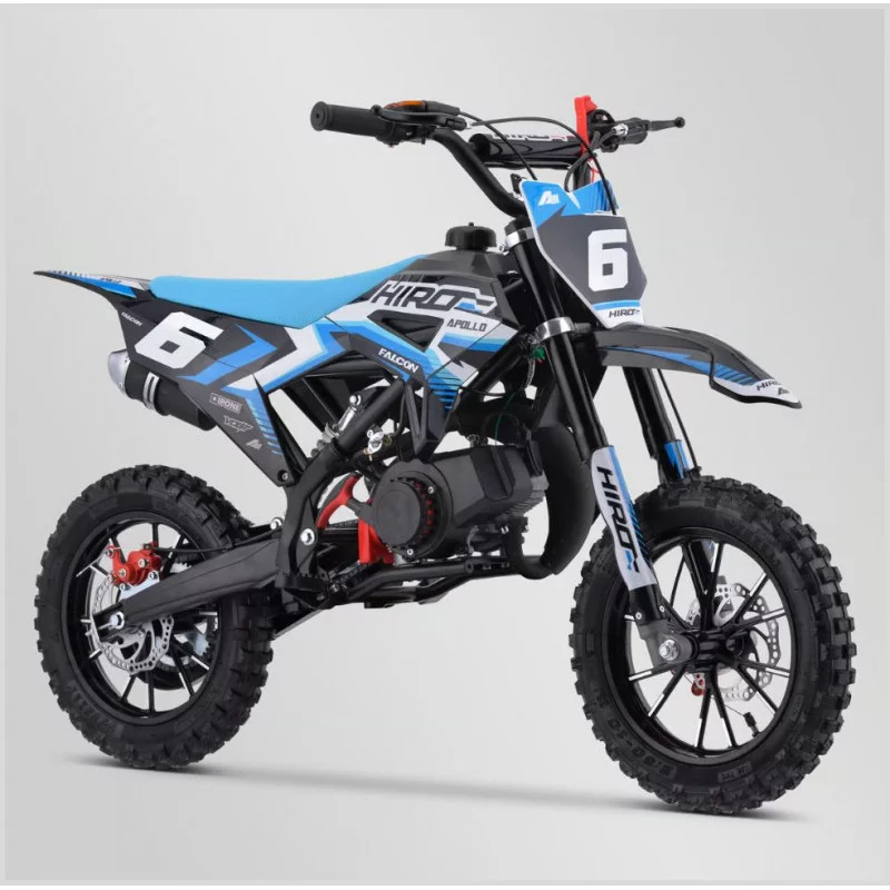 moto pocket cross hiro falcon 49cc bleu