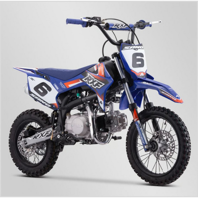 moto dirt bike sano rxf rookie 125cc bleu