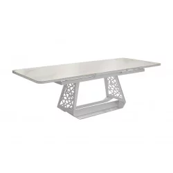 Table Ré 180/240cm (8 places) - Châssis Blanc - Plateau Kedra - OCEO