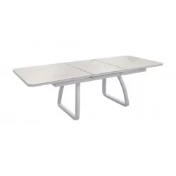 Table Oléron 180/240 cm (8 places) - Châssis Blanc - Plateau Kedra - OCEO