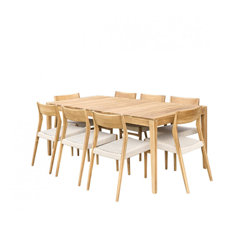 ensemble calvi table + 8 chaises