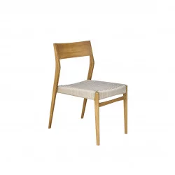 Chaise Calvi en Teck Massif et Cordage Beige - WILSA