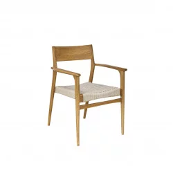 Fauteuil Calvi en Teck Massif et Cordage Beige - WILSA