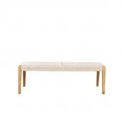 Banc Calvi en Teck et Cordage Beige - WILSA