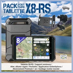 Pack Tablette GPS X8-RS 4x4 - GLOBE