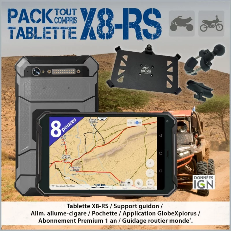 pack tablette x8-rs quad moto ssv