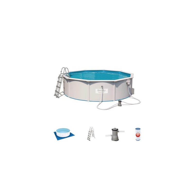 Kit Piscine Ronde Steel Wall Pool D460cm H 120cm Loisir Plein Air